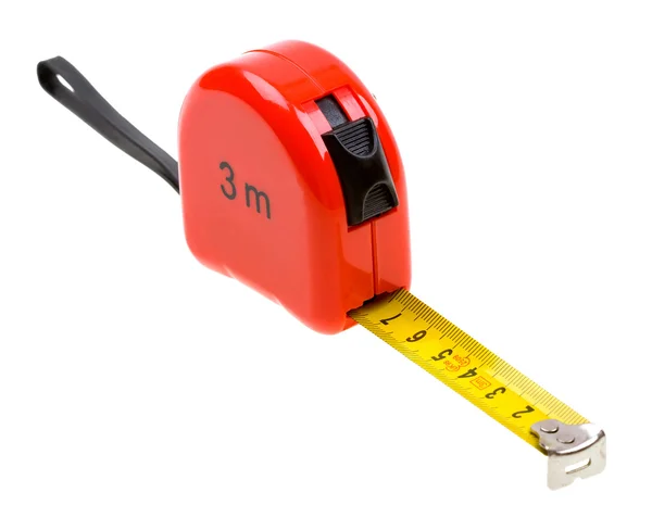 빨간 테이프 측정 흰색 절연 — 스톡 사진