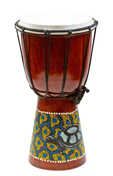 전통적인 손 드럼에 고립 된 화이트 — 스톡 사진