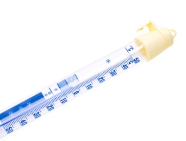 yakın çekim termometre beyaz izole