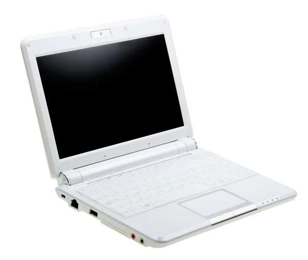 Witte laptop geïsoleerd op wit — Stockfoto