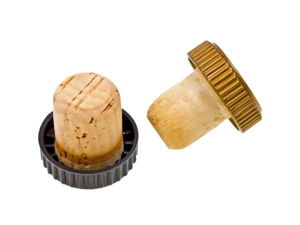 Close-up wine corks isolated on white — Stock Photo, Image