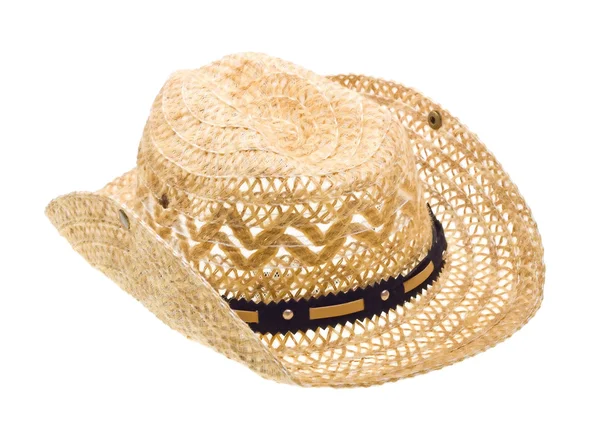 Stetson, sombrero de paja de vaquero en blanco — Foto de Stock