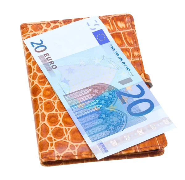 Wallet filled with money on white — Stock Photo, Image