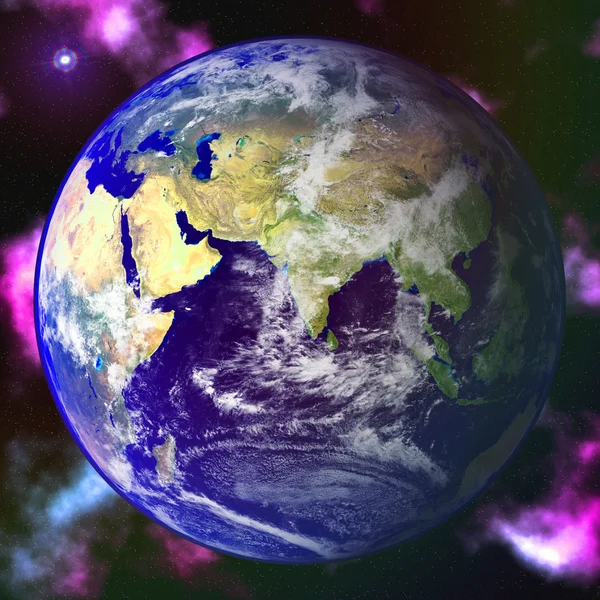 Абстрактна блакитна планета Землі в космосі — стокове фото