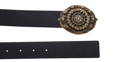 Vintage belt isolated on the white clipart