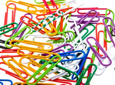 Color paper clips to background clipart