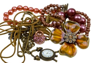 Abstract composition of vintage jewelry clipart
