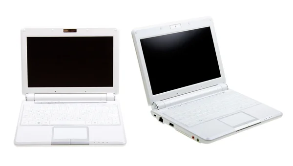 Witte-laptops geïsoleerd op wit — Stockfoto