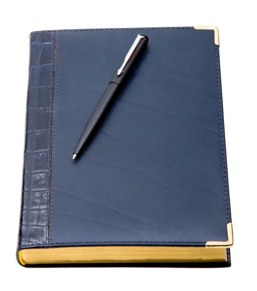 Planejador diário com caneta isolada em branco — Fotografia de Stock