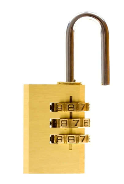 Close-up combination padlock on white — Stock Photo, Image