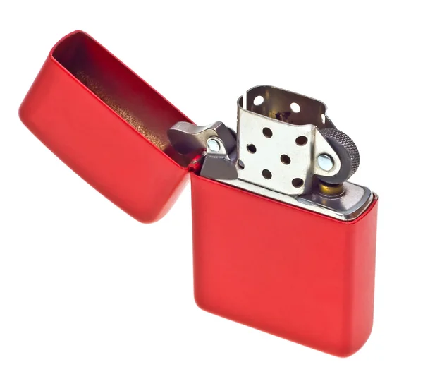 Red lighter isolated on white — Stock Photo, Image