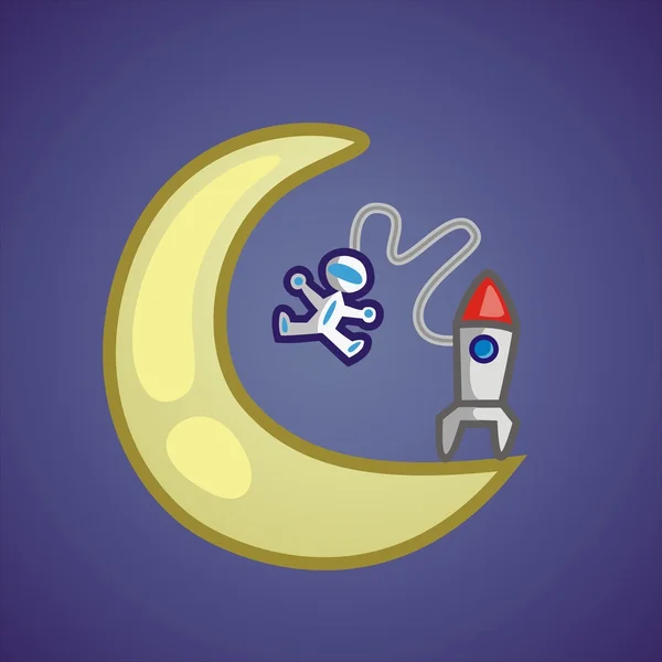 L'astronauta sulla luna . — Vettoriale Stock