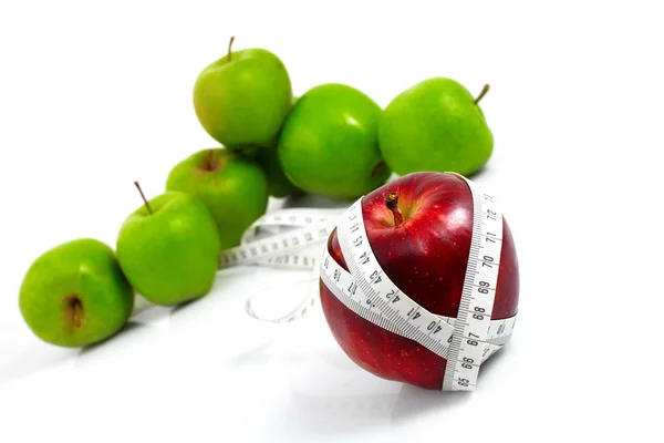 Äpfel messen den Meter — Stockfoto