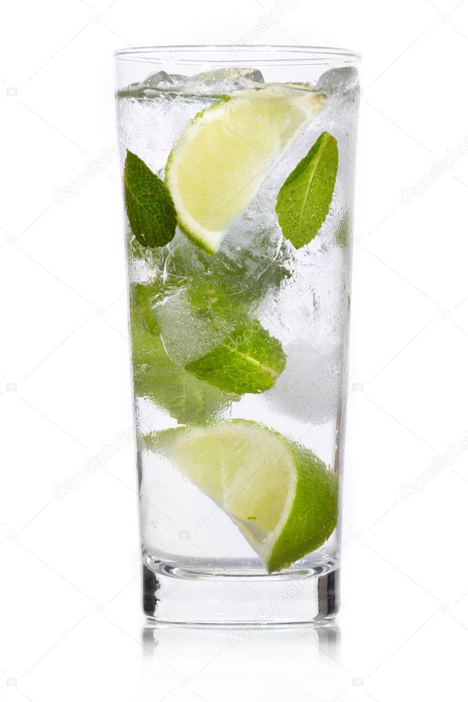 Mint, lime ice vodka