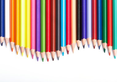 Color pencils on white background clipart