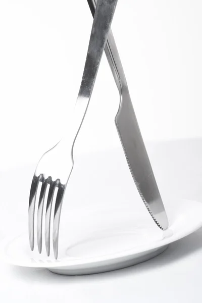 Столовые изделия нож вилка — стоковое фото