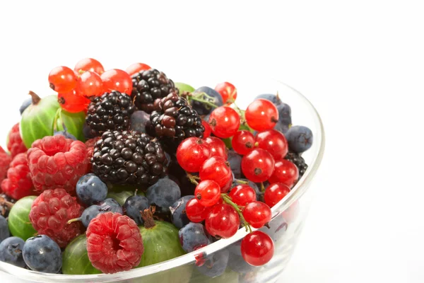 Miscela di frutta nel contenitore di vetro — Foto Stock