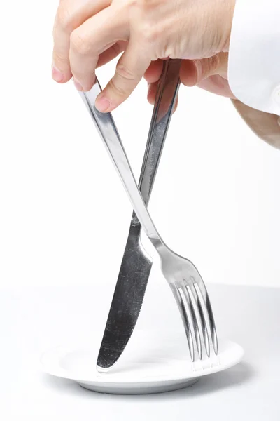 Táblázat pékáru kés egy dugó — Stock Fotó