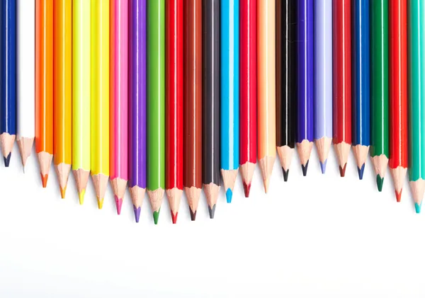 Színes ceruzák fehér háttér — Stock Fotó