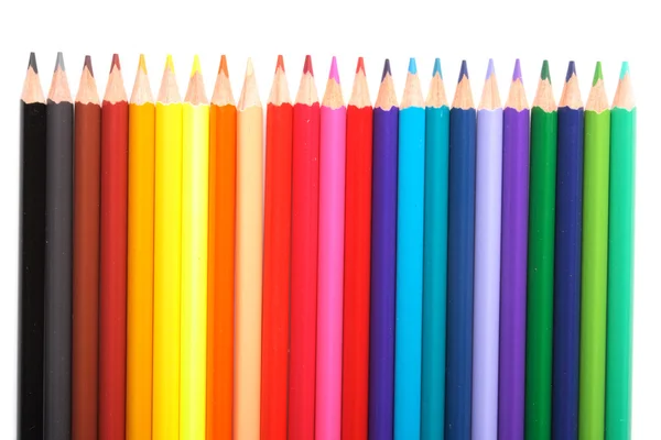 stock image Color pencils on white background