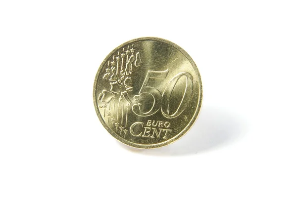 白 50 eurocent コイン — ストック写真
