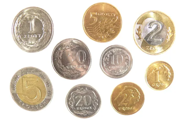 Όλα τα Πολωνικά κέρματα Εικόνα Αρχείου
