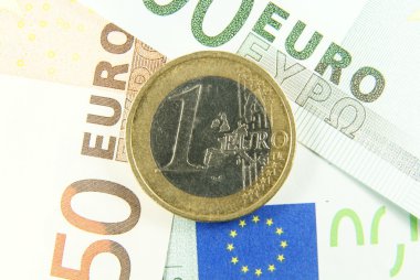 bir euro euro nakit para.