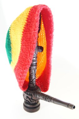 Rasta cap on pipe clipart