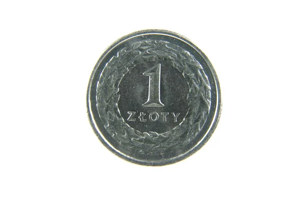One zloty isolated on white background — Stock Photo, Image