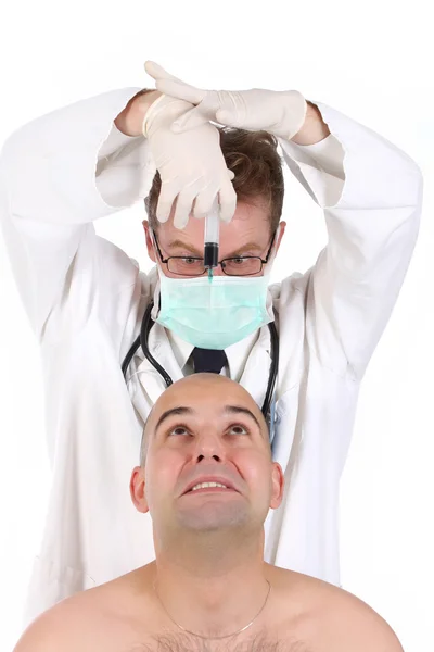 Doutor injetando um paciente funk — Fotografia de Stock