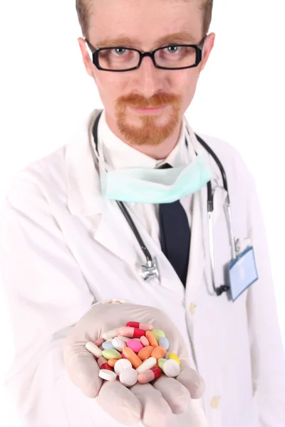 Médico com comprimidos — Fotografia de Stock