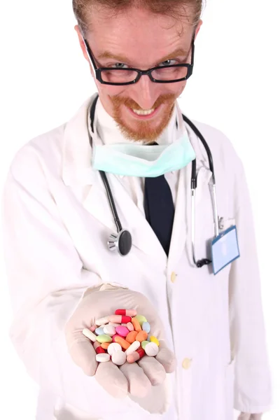 Médico com comprimidos — Fotografia de Stock