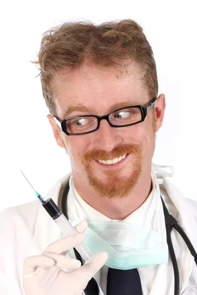 Médico com injeção — Fotografia de Stock