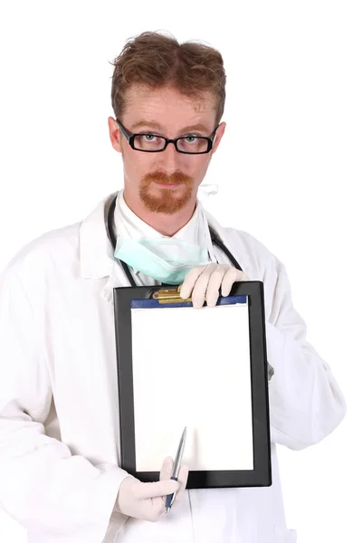 医生抱着文件夹的信息 — 图库照片