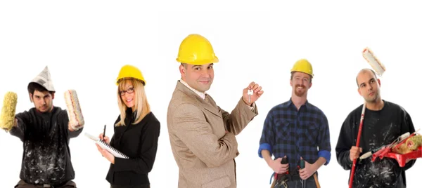 Leadership and team of workers — Stock Photo, Image