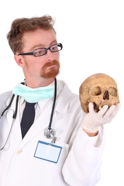 Doctor with skull — Stock Photo, Image