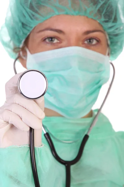 Opieki zdrowotnej pracowników z stetoskop — Zdjęcie stockowe