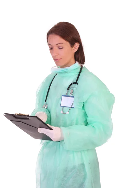 Trabajador sanitario con documentos — Foto de Stock
