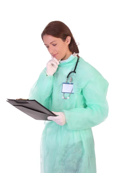 Trabajador sanitario con documentos — Foto de Stock