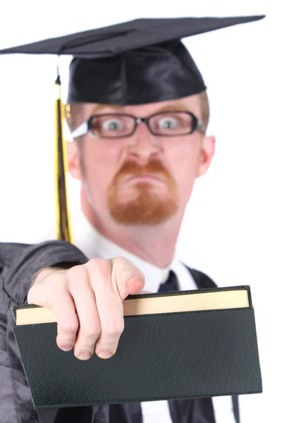 Разгневанный выпускник молодой человек — стоковое фото