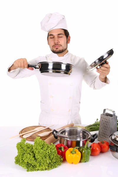 Chef smelling — Stock Photo, Image
