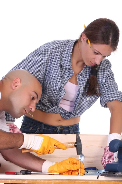 Construction workers at work — Stock Photo, Image