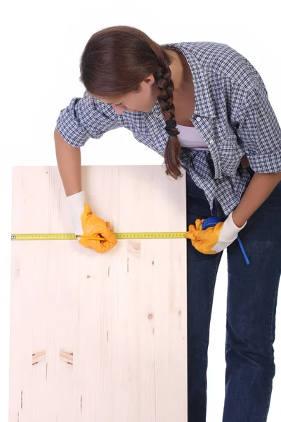 Woman carpenter — Stock Photo, Image