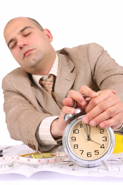 Ein Geschäftsmann schläfrig — Stockfoto