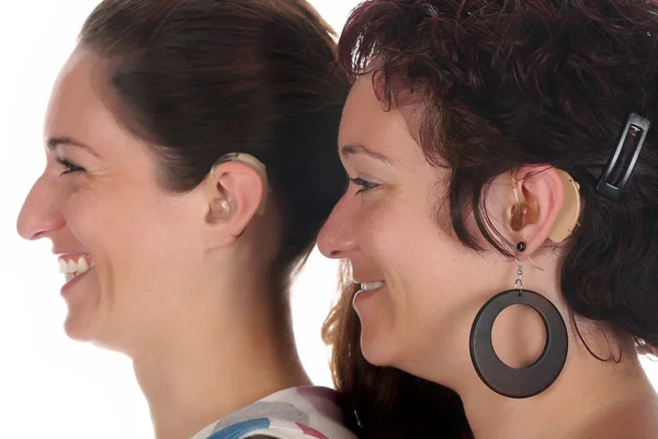 補聴器と美しい若い女性 — ストック写真