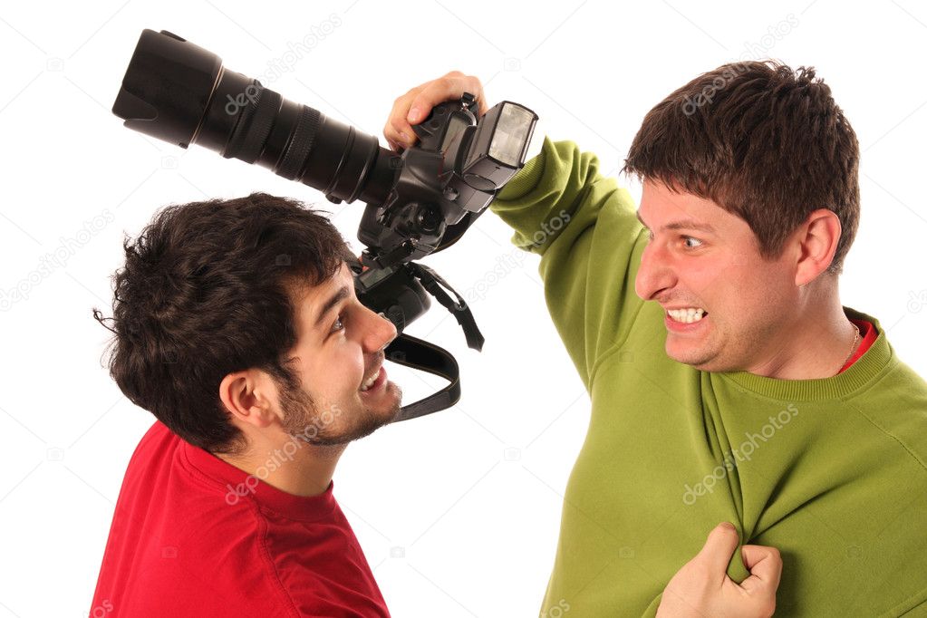 Two Professional photographers fighting