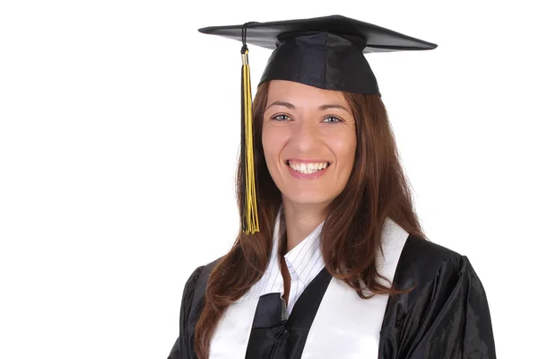 Glad examen en ung kvinna — Stockfoto