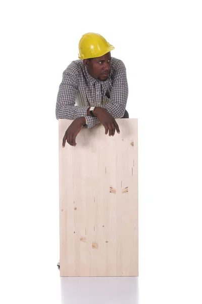 Jovem carpinteiro afro-americano — Fotografia de Stock