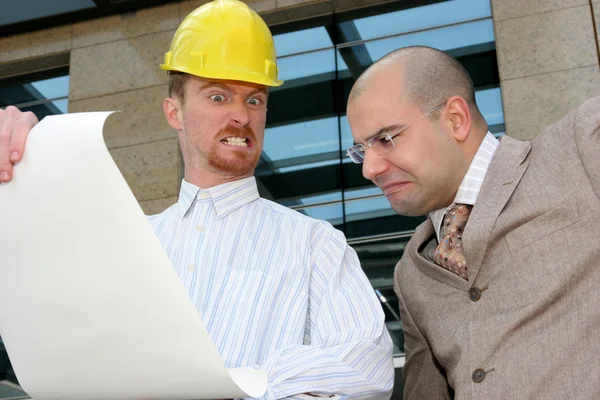 Angry architect and businessman — Stock Photo, Image