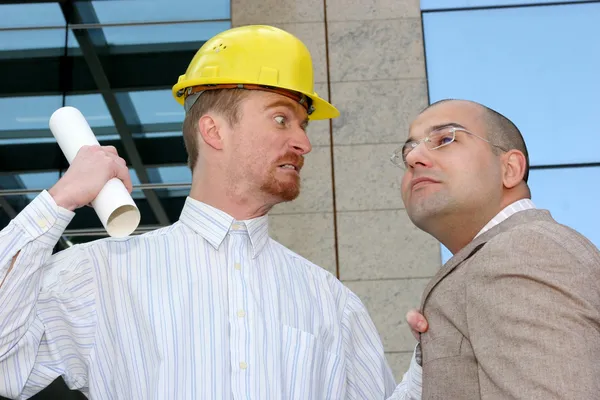 怒っている建築家およびビジネスマン — ストック写真